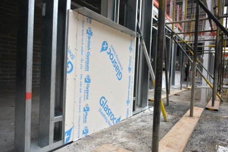 Plaster with fiberglass Glasroc [11]