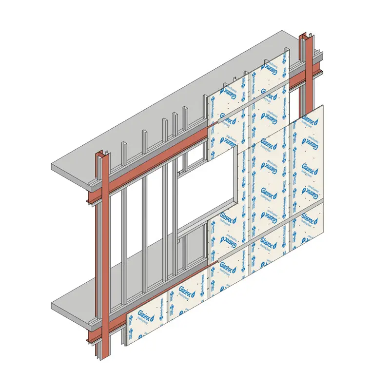 Plaster with fiberglass Glasroc [20]