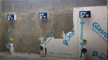 Plaster with fiberglass Glasroc [21]