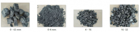 Cellular glass grain size 0-4, 4-16, 16-32, 0-63 mm [28]