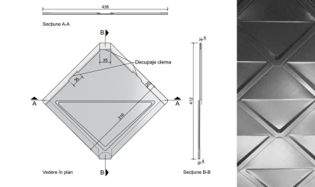 Invelitoare romb  Aluminiu texturat Invelitoara falt - Aluminiu 0,7 mm texturat Invelitoara falt -  Aluminiu 0,7 mm texturat tabla sistem acoperis, solzi tigla metalica click [4]