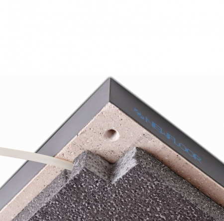 Radiant raised floor, with thermal agent heating and cooling system [3]