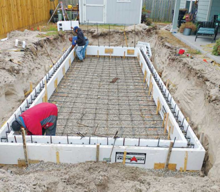 Construction system made of polystyrene and concrete permanent formwork [15]