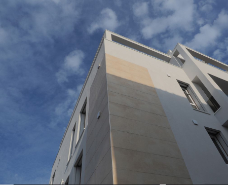 Termosistem exterior din polistren , vata bazaltica sau aerogel cu placare ceramica preinstalata [1]