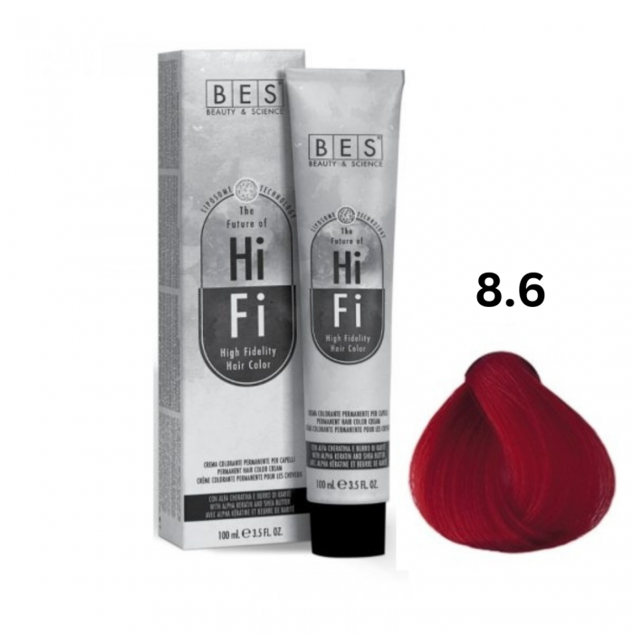 Vopsea profesionala, BES Hi-Fi, rosu intens deschis, 100ml [1]