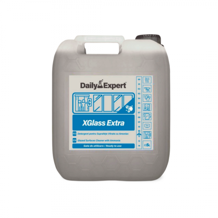 Produse pentru curatenie - Detergent profesional, XGlassExtra, pentru suprafete din sticla, 5L