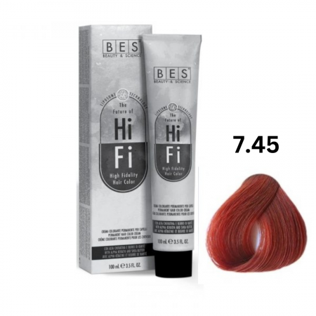 Vopsea & oxidanti - Vopsea profesionala, BES Hi-Fi, blond cupru mahon, 100ml