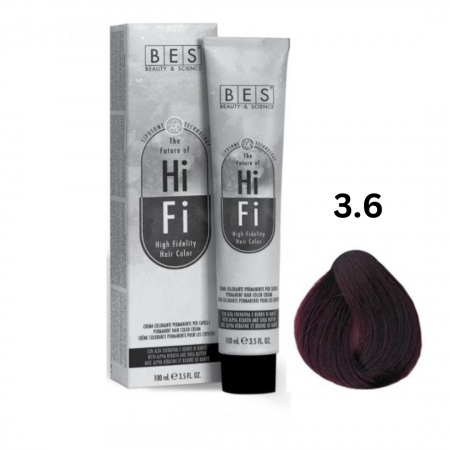 Vopsea & oxidanti - Vopsea profesionala, BES Hi-Fi, rosu intens inchis, 100ml