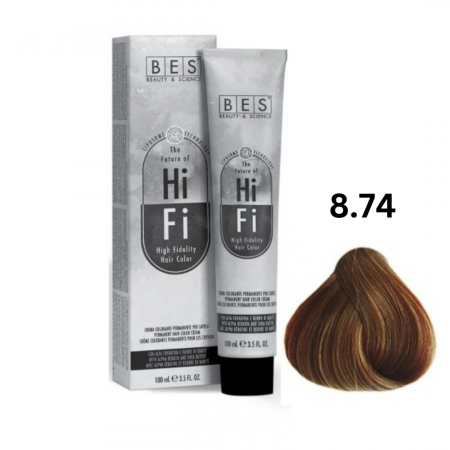 Vopsea & oxidanti - Vopsea profesionala, BES Hi-Fi, tabac aramiu deschis, 100ml