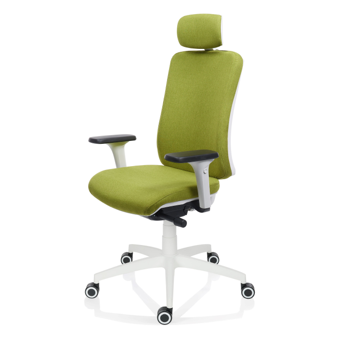 Scaun executiv Pure tapitat PDH - White/Green [2]