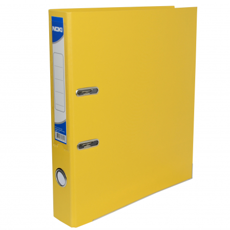 BIBLIORAFTURI & CAIETE MECANICE - Biblioraft A4 50mm plastifiat exterior cu rama si buzunar galben Noki