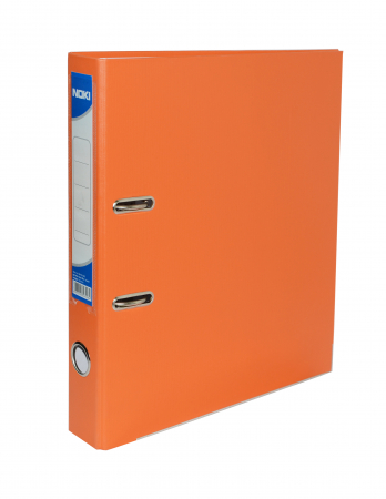 BIROTICA & PAPETARIE - Biblioraft A4 75mm plastifiat exterior cu rama si buzunar portocaliu Noki