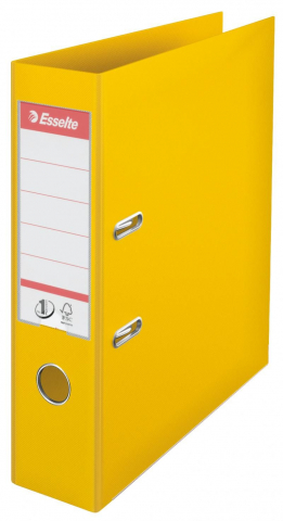 BIROTICA & PAPETARIE - Biblioraft A4 75mm plastifiat interior-exterior cu rama si buzunar galben Esselte Vivida Power