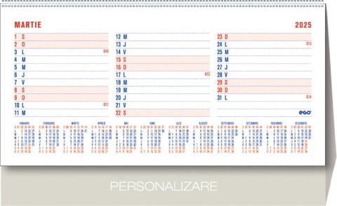 PRODUCTIE PUBLICITARA/AGENDE & CALENDARE/PERSONALIZARI - Calendar de birou ,,Triptic"