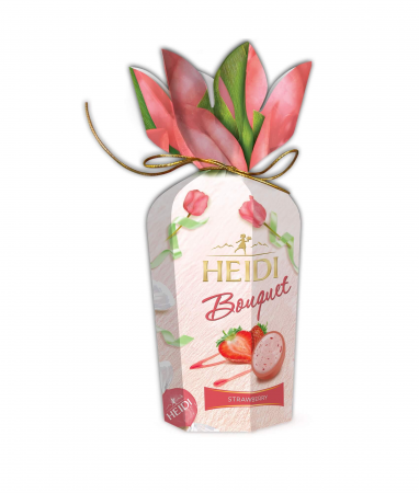 CIOCOLATA & BOMBOANE DE CIOCOLATA - Ciocolata Heidi Bouquet Flower Stawberry 120g