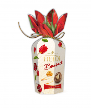 CIOCOLATA & BOMBOANE DE CIOCOLATA - Ciocolata Heidi Bouquet Flower Alune de padure si caramel 120g