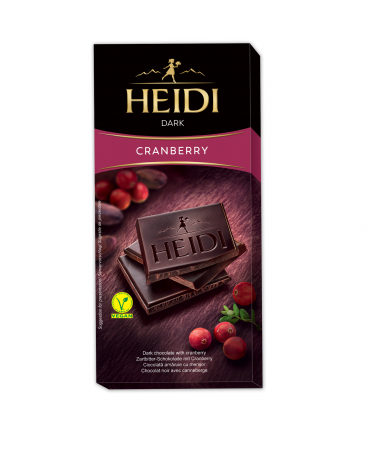 CIOCOLATA & BOMBOANE DE CIOCOLATA - Ciocolata Heidi Dark Vegan Cranberry 80g