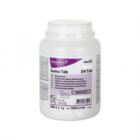 SOLUTII PENTRU BAIE & ODORIZANTE WC - Pastile dezinfectante de cloramina 300buc SUMA TAB D4