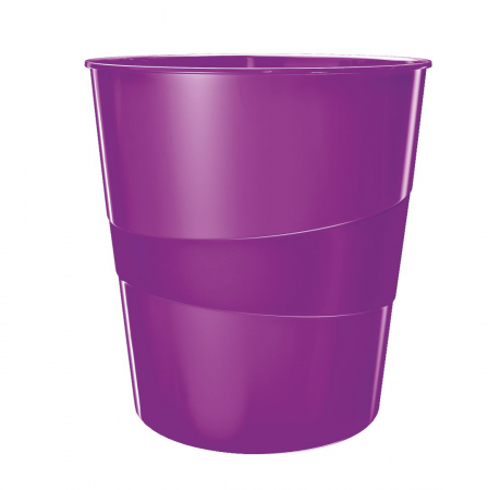 SUPORT ACCESORII PENTRU SCRIS - Cos de birou pvc 15l mov Wow Leitz