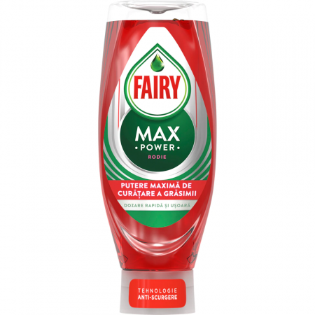 SOLUTII BUCATARIE - Detergent de vase 650ml cu dispencer in capac Fairy rosu