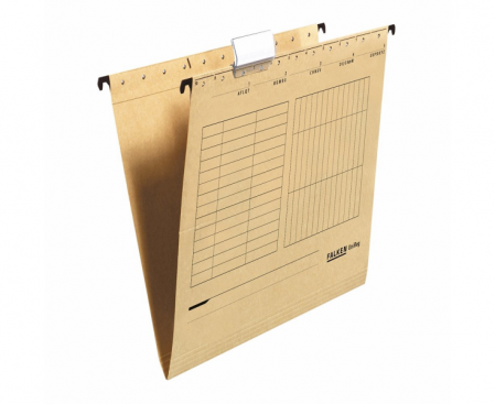 DOSARE DIN PLASTIC & CARTON - Dosar de carton suspendabil A4 kraft cu sina - 2 baghete Falken