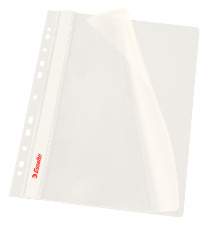 DOSARE DIN PLASTIC & CARTON - Dosar de plastic de incopciat cu sina si multiperforatii alb Esselte
