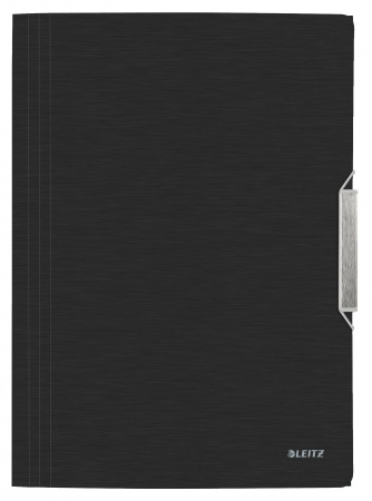 MAPE DE BIROU - Mapa A4 pvc cu elastic negru satinat Style Leitz
