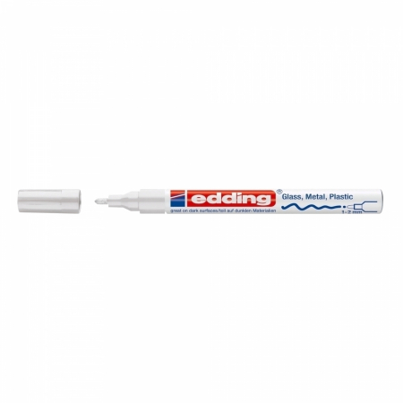 MARKERE CU VOPSEA - Marker cu vopsea Edding 751 cu varf rotund 1-2mm diferite culori alb