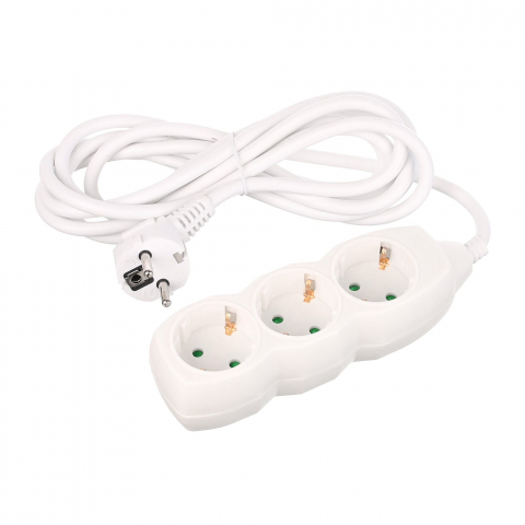 ELECTRICE - Prelungitor cu fir Well, IP20, 3prize, 3x1.5mp, 3680W, 3m, alb