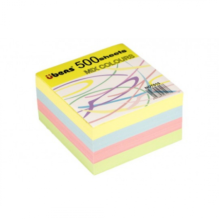CUBURI DIN HARTIE & CUBURI NOTES - Rezerva cub hartie 60g/mp 9x9cm color 500 de file Ubers