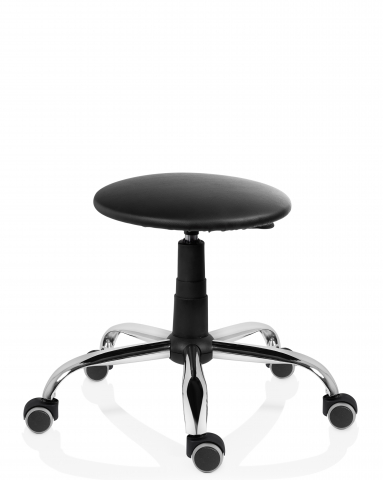 SCAUNE PROFESIONAL-INDUSTRIAL-LABORATOARE - Scaun laborator cu sezut negru cu baza cromata