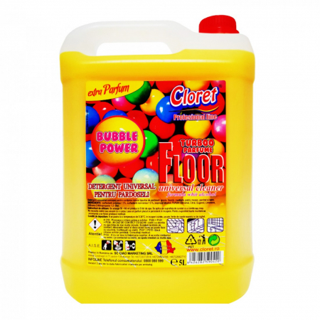 DETERGENTI PENTRU PARDOSELI - Solutie pentru pardoseala 5l Cloret - Bubble gum