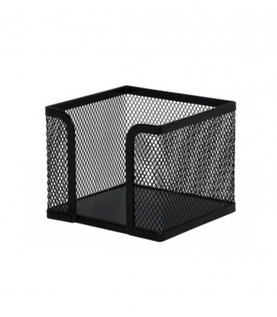 CUBURI DIN HARTIE & CUBURI NOTES - Suport rezerva cub hartie  105x105,9mm metalic tip mesh negru