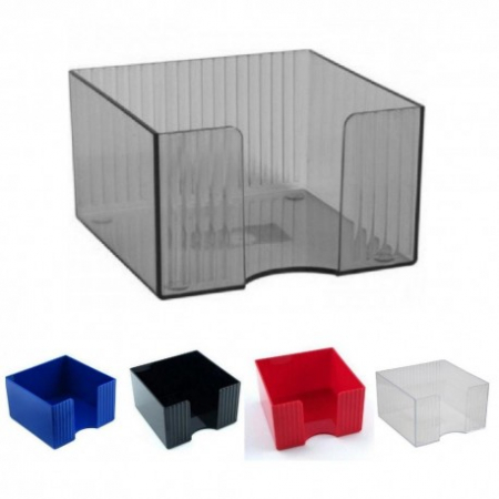 CUBURI DIN HARTIE & CUBURI NOTES - Suport rezerva cub hartie 90x90mm plastic transparent Flaro
