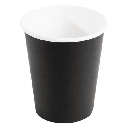 APARATE DE CAFEA - Pahare de carton negre 250ml 50buc/set