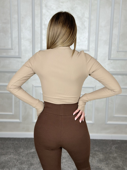 Body dama cu maneca lunga maro [3]
