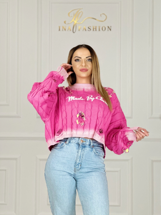Bluza roz din bumbac [2]