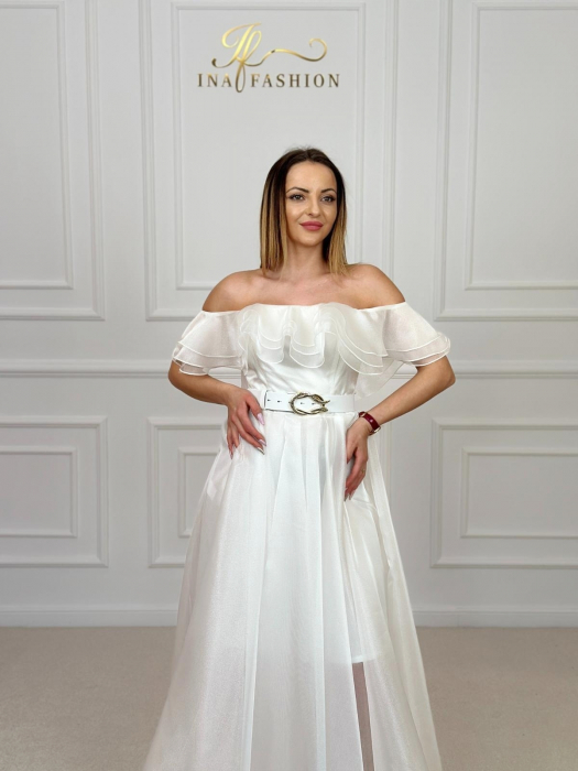 Rochie baby-doll alba [5]