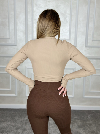 Body dama cu maneca lunga maro [2]