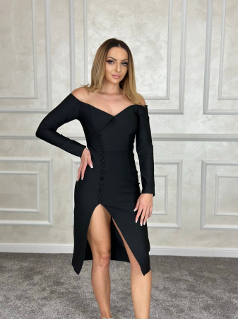 Rochie midi neagra din bandage [3]