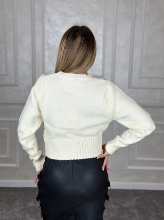 Pulover dama crem cu paiete [2]