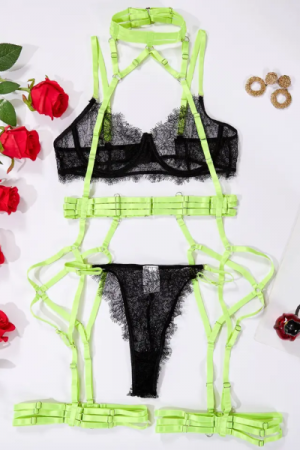 Set Lenjerie intima  din 3 piese negru [1]