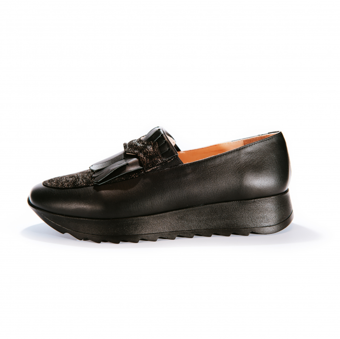 Pantofi dama, negru  Sarpe 100%, Piele Naturala,  Marime 38 EU [5]