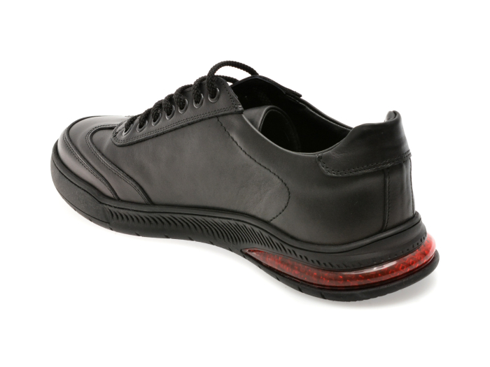 Pantofi sport Otter negri barbati din piele naturala [3]