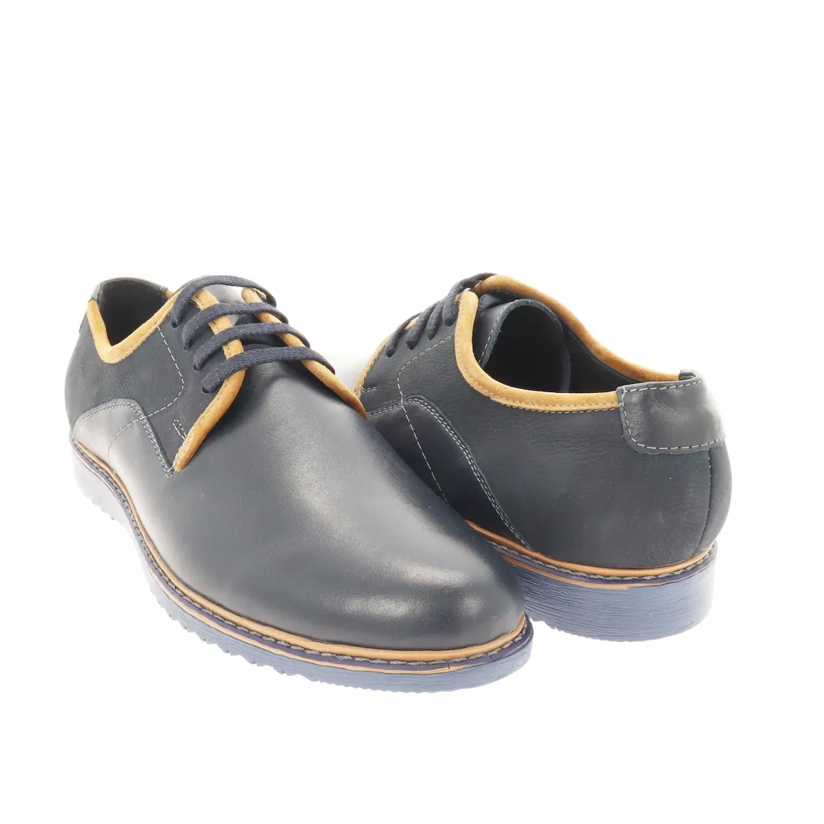 Pantofi sport bărbătești din piele naturală – albastru [3]