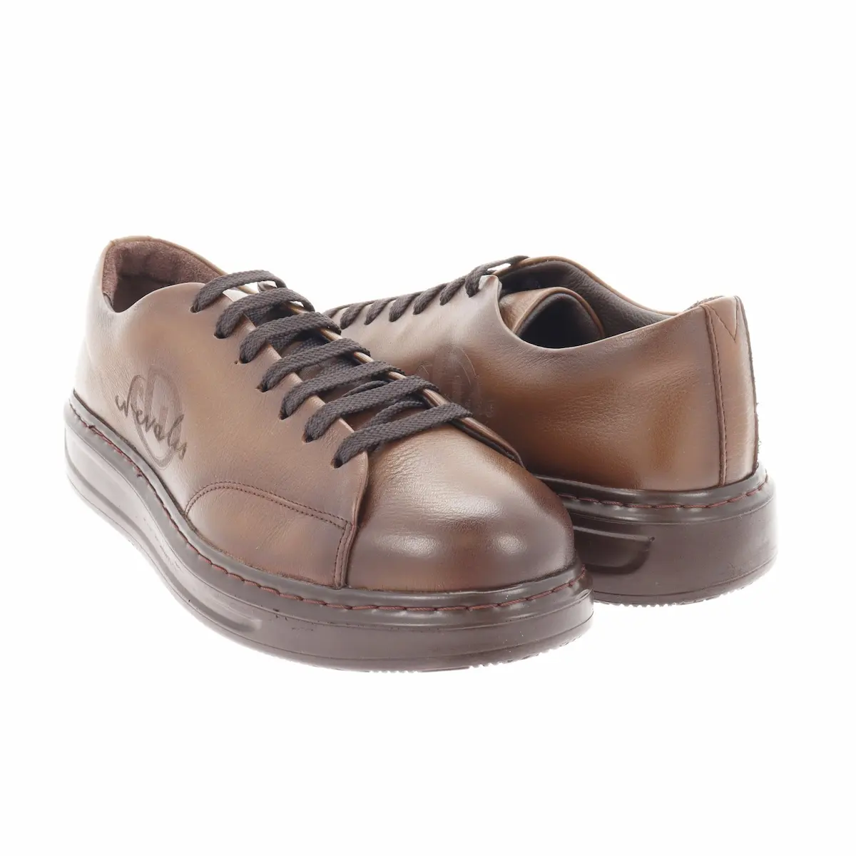 Pantofi sport bărbătești din piele naturală – maro [2]