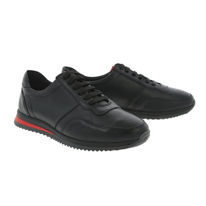 Pantofi Sport din Piele Naturală Negru – Urban Sneakers PAS [3]