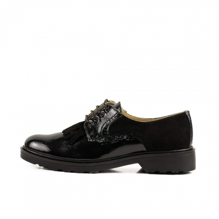 Incaltaminte Dama - Pantofi Oxford, 100%, Piele Naturala, negru Lac  marime  35 EU