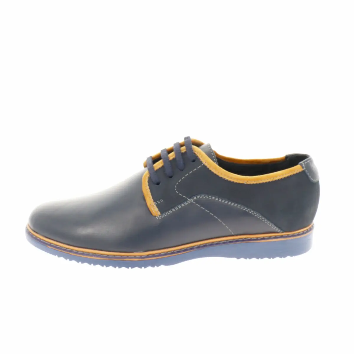 Pantofi sport bărbătești din piele naturală – albastru [3]