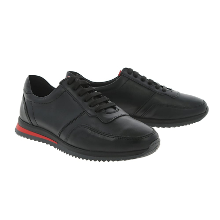 Pantofi Sport din Piele Naturală Negru – Urban Sneakers PAS [2]